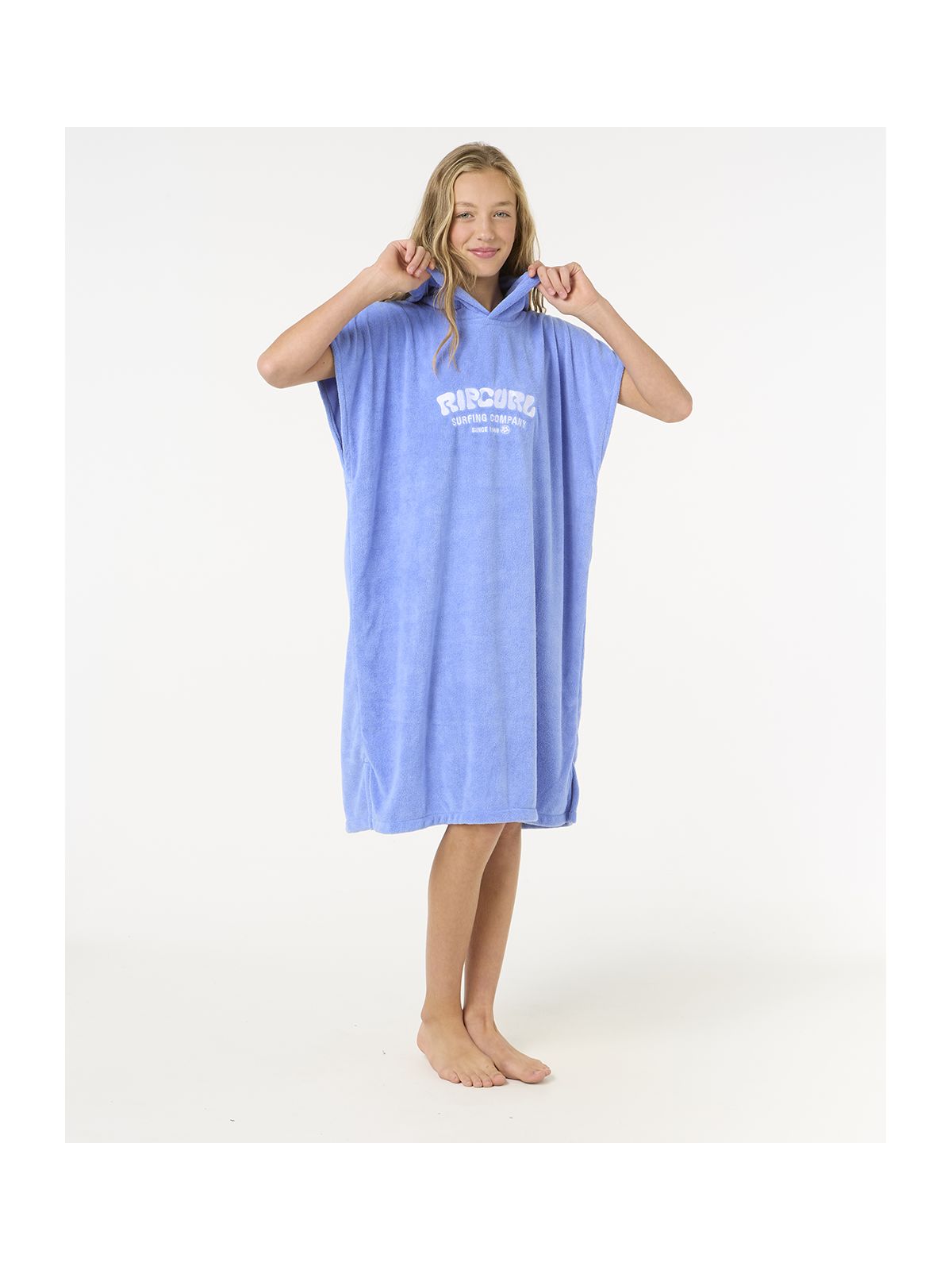 Ponczo plażowe dziewczęce RIP CURL Classic Surf Hooded Towel-Girl niebieskie