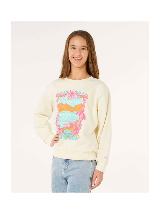 Bluza dziewczęca RIP CURL Sunshine Squad Crew-Girl biała
