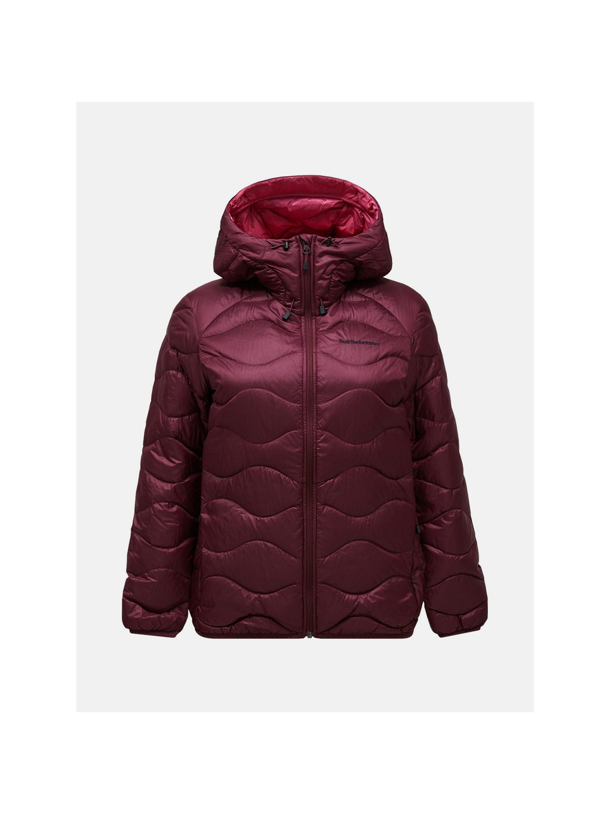 Kurtka damska PEAK PERFORMANCE Helium Down Hood Jacket bordowa