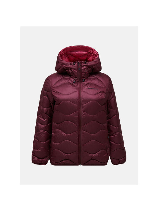 Kurtka damska PEAK PERFORMANCE Helium Down Hood Jacket bordowa
