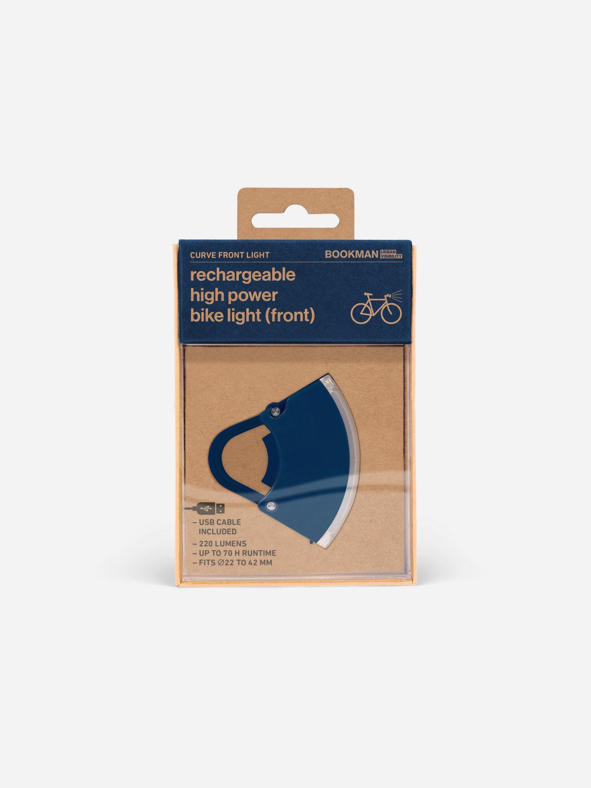 Lampka rowerowa BOOKMAN Curve Front Light 220lm niebieski