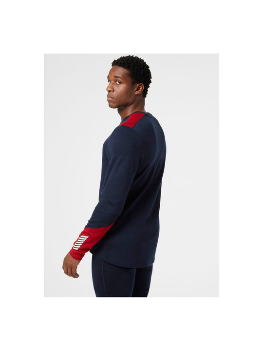 Koszulka męska HELLY HANSEN Lifa Merino Midweight Crew  kolor granatowy

