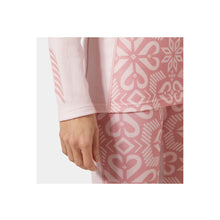 Koszulka damska HELLY HANSEN W Lifa Merino Midweight Graphic 1/2 Zip kolor różowy
