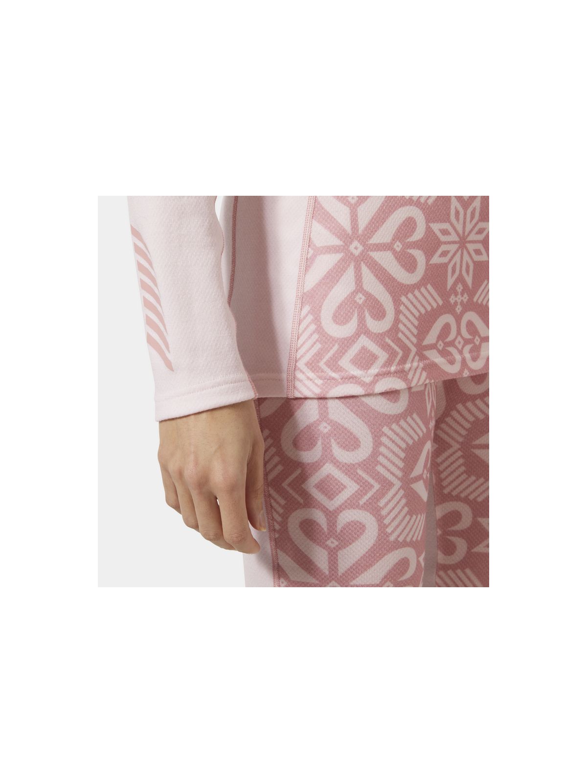 Koszulka damska HELLY HANSEN W Lifa Merino Midweight Graphic 1/2 Zip kolor różowy