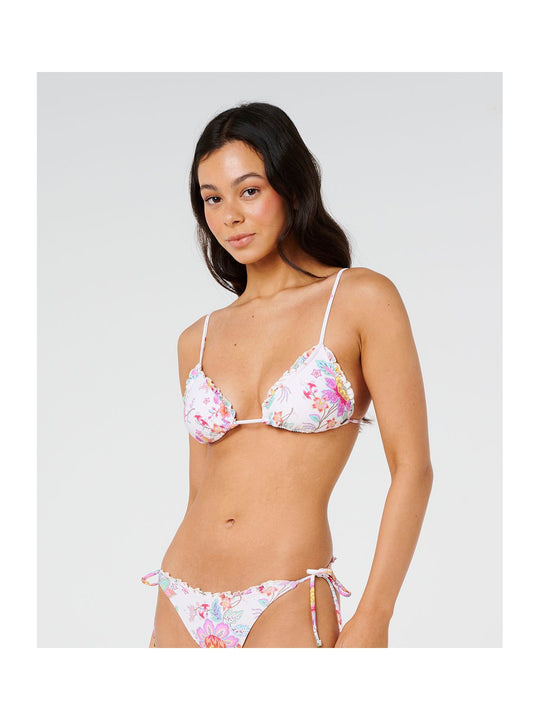 Góra bikini damski RIP CURL Half Moon Bay Sliding Tri beżowe
