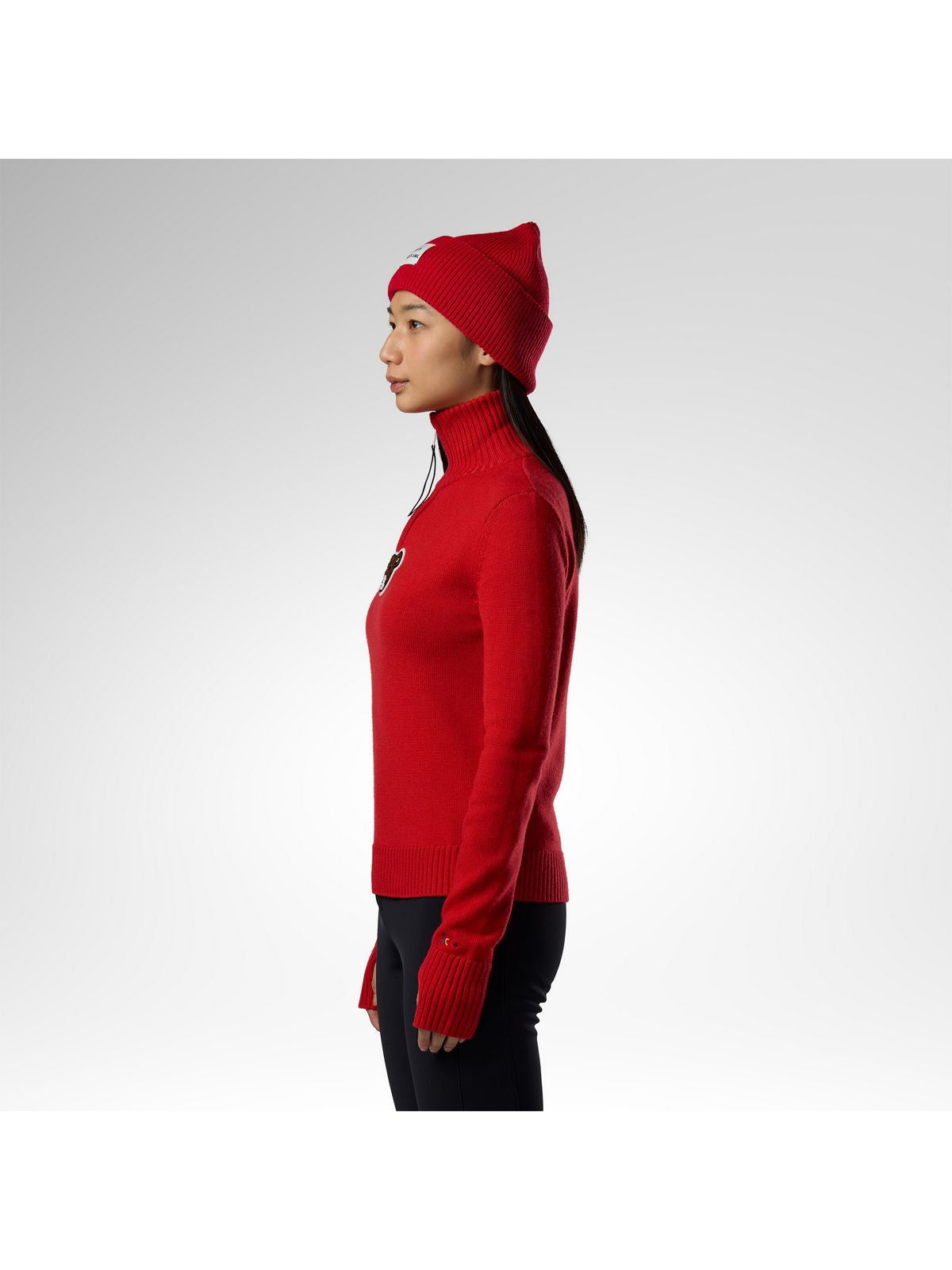 Sweter damski ROSSIGNOL W Jcc Teddy Quarter Zip Sweate czerwony
