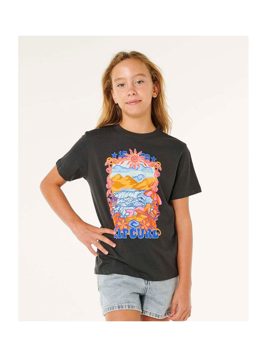 Koszulka dziewczęca RIP CURL Sunshine Squad Band Tee - Girl czarna
