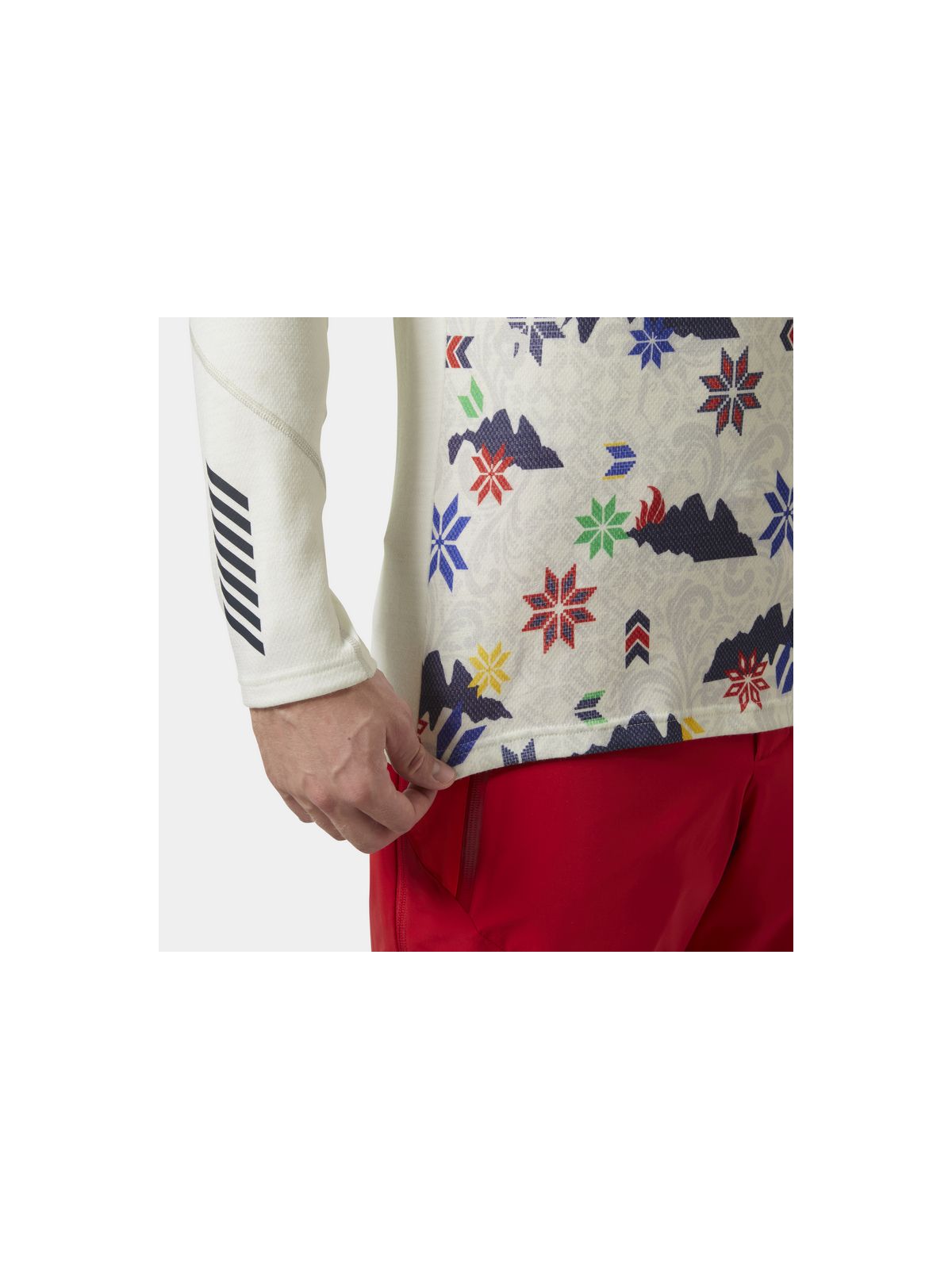 Koszulka męska HELLY HANSEN Lifa Merino Midweight 1/2 Zip kolor biały