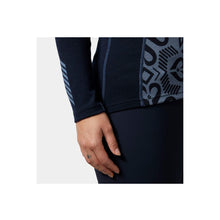 Koszulka damska HELLY HANSEN W Lifa Merino Midweight Graphic 1/2 Zip kolor granatowy

