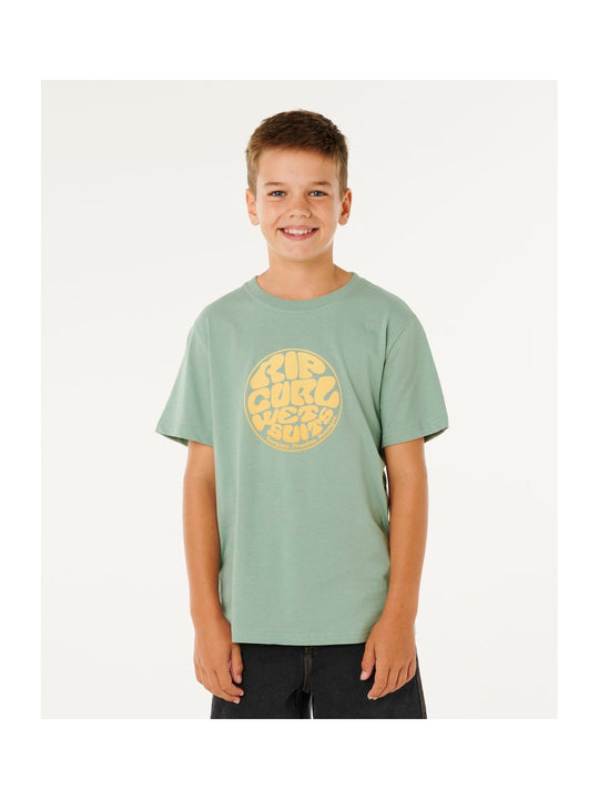 Koszulka chłopięca RIP CURL Wettie Passage Icon Tee-Boy zielona
