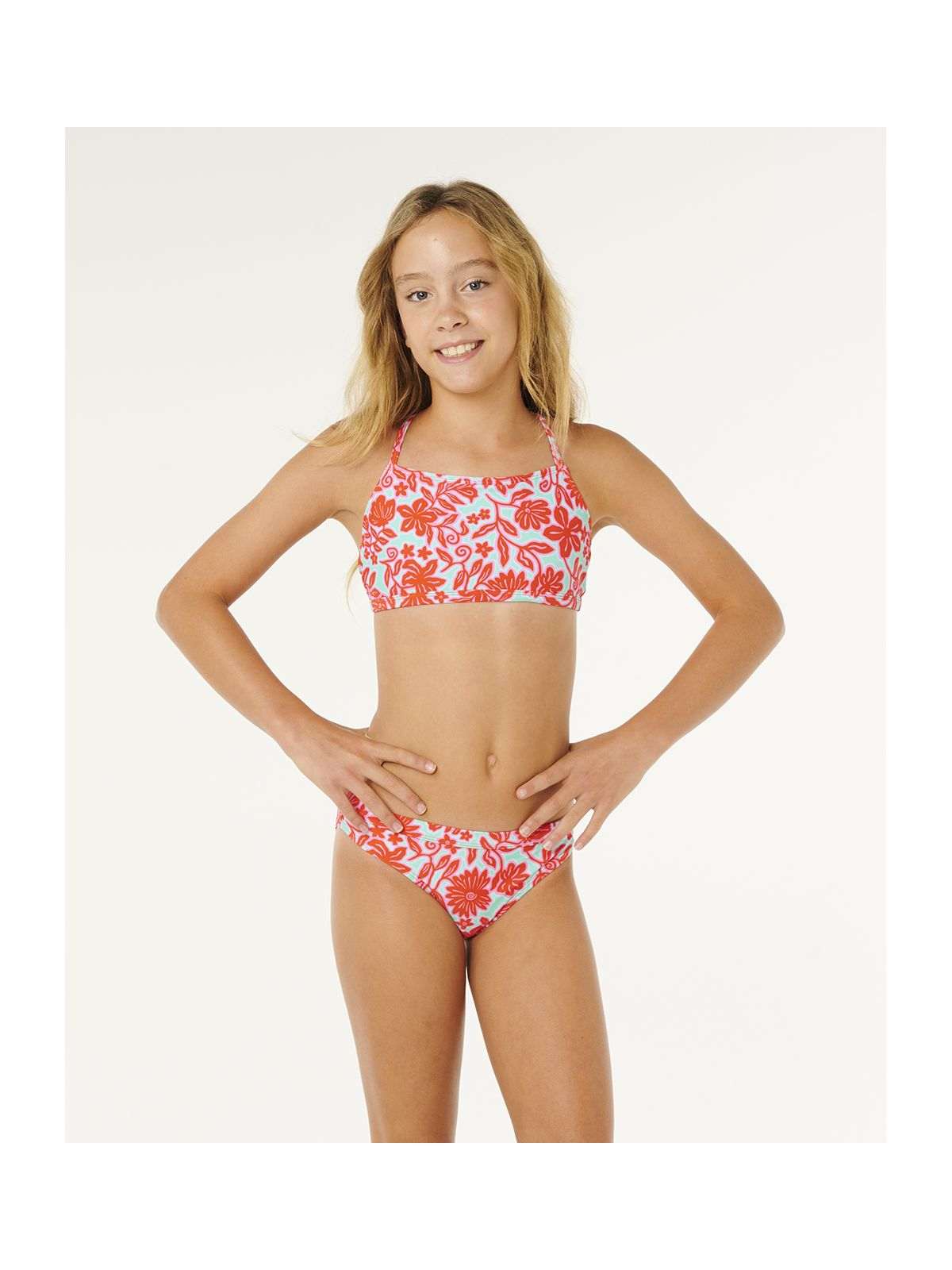 Kostium dziewczęcy RIP CURL Sunshine Squad 3P Set-Girl czerwony