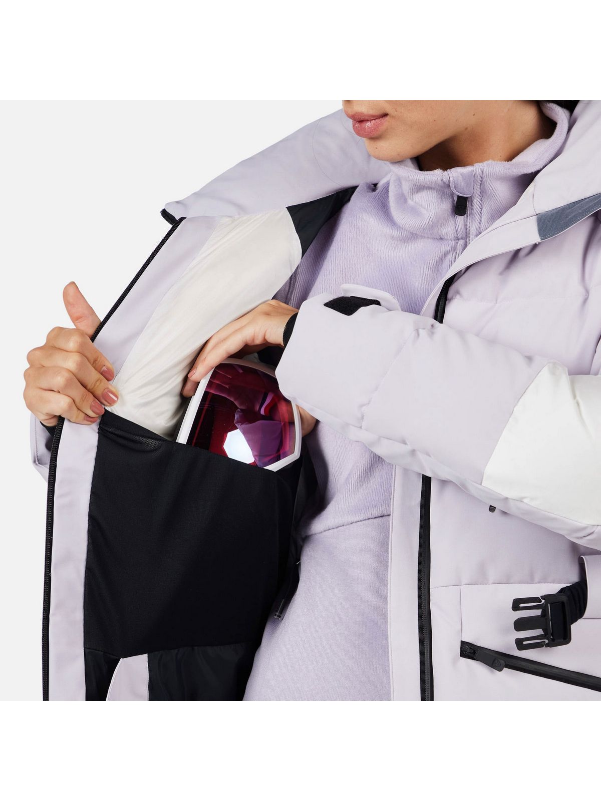 Kurtka narciarska damska ROSSIGNOL W CIASTEL DOWN MIX JKT szara