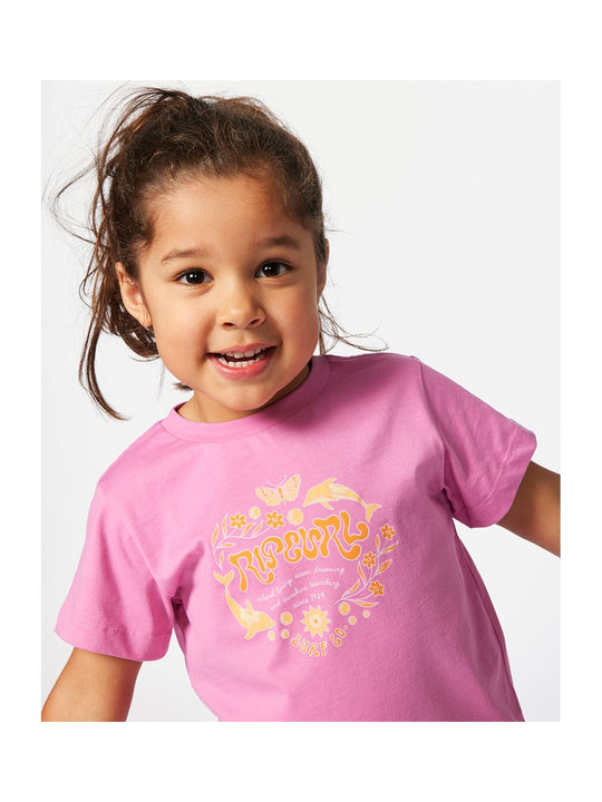Koszulka RIP CURL Rainbow Logo/Desto Tee-Girl różowy
