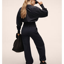 Spodnie damskie CASALL Logo Elastic Barrel Pant niebieskie
