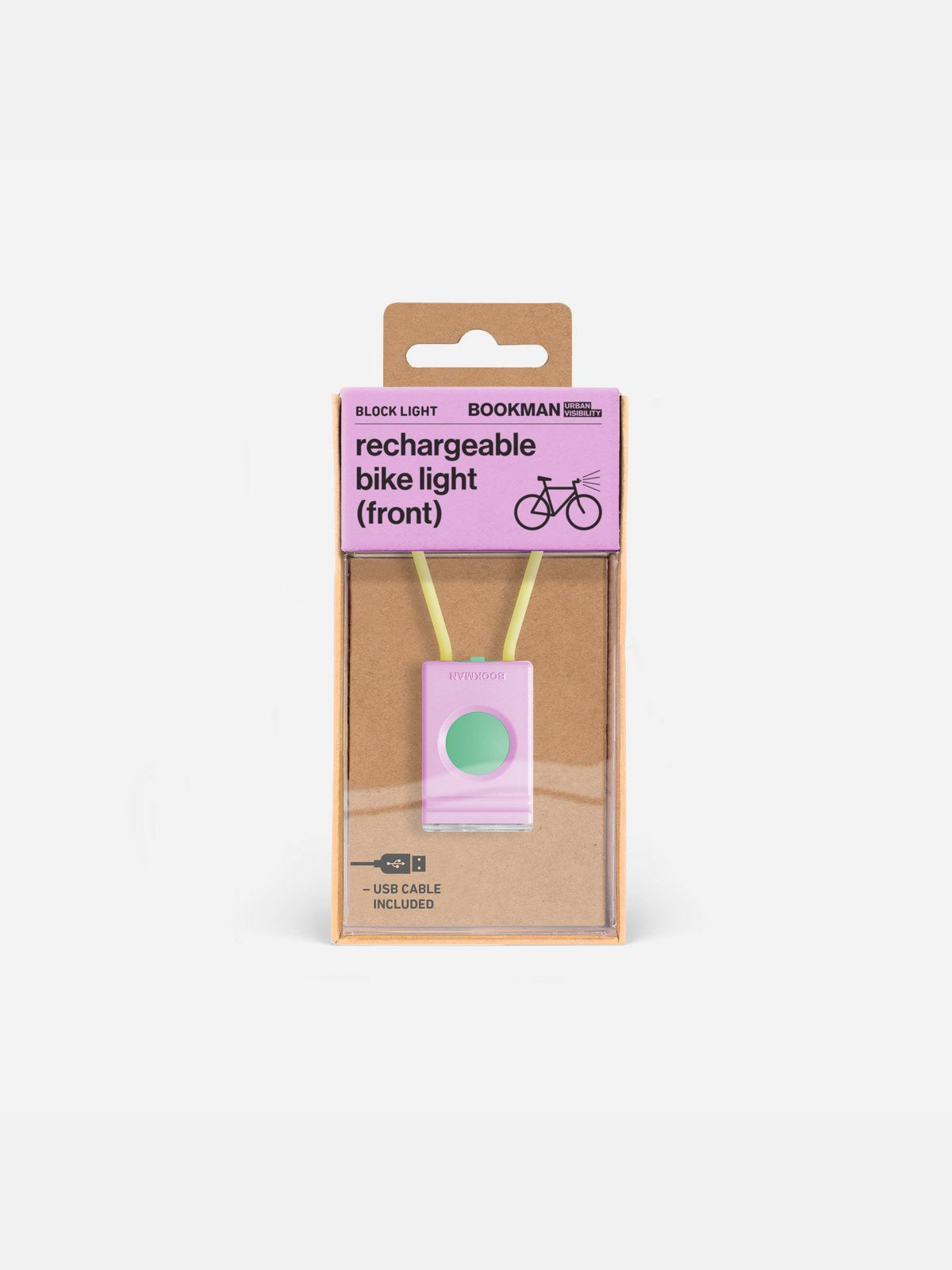 Lampka rowerowa BOOKMAN Block Light Front 50lm różowy