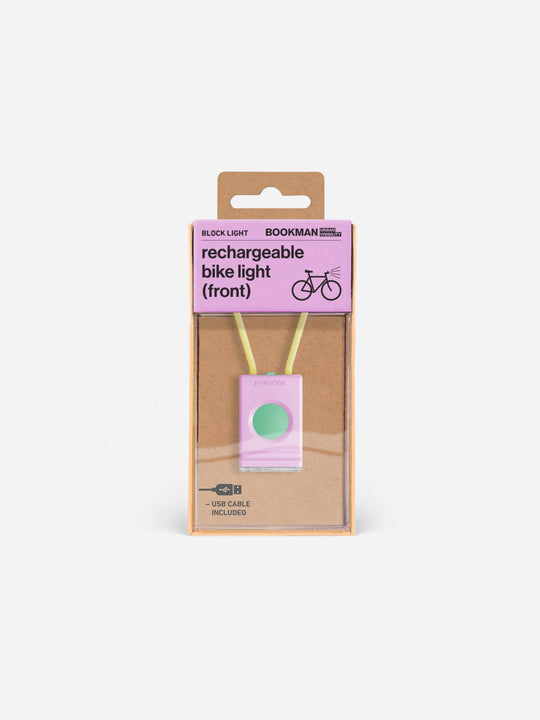 Lampka rowerowa BOOKMAN Block Light Front 50lm różowy
