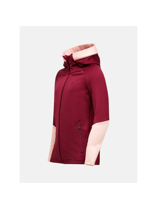 Bluza PEAK PERFORMANCE Jr Rider Essentials Zip Hood bordowy
