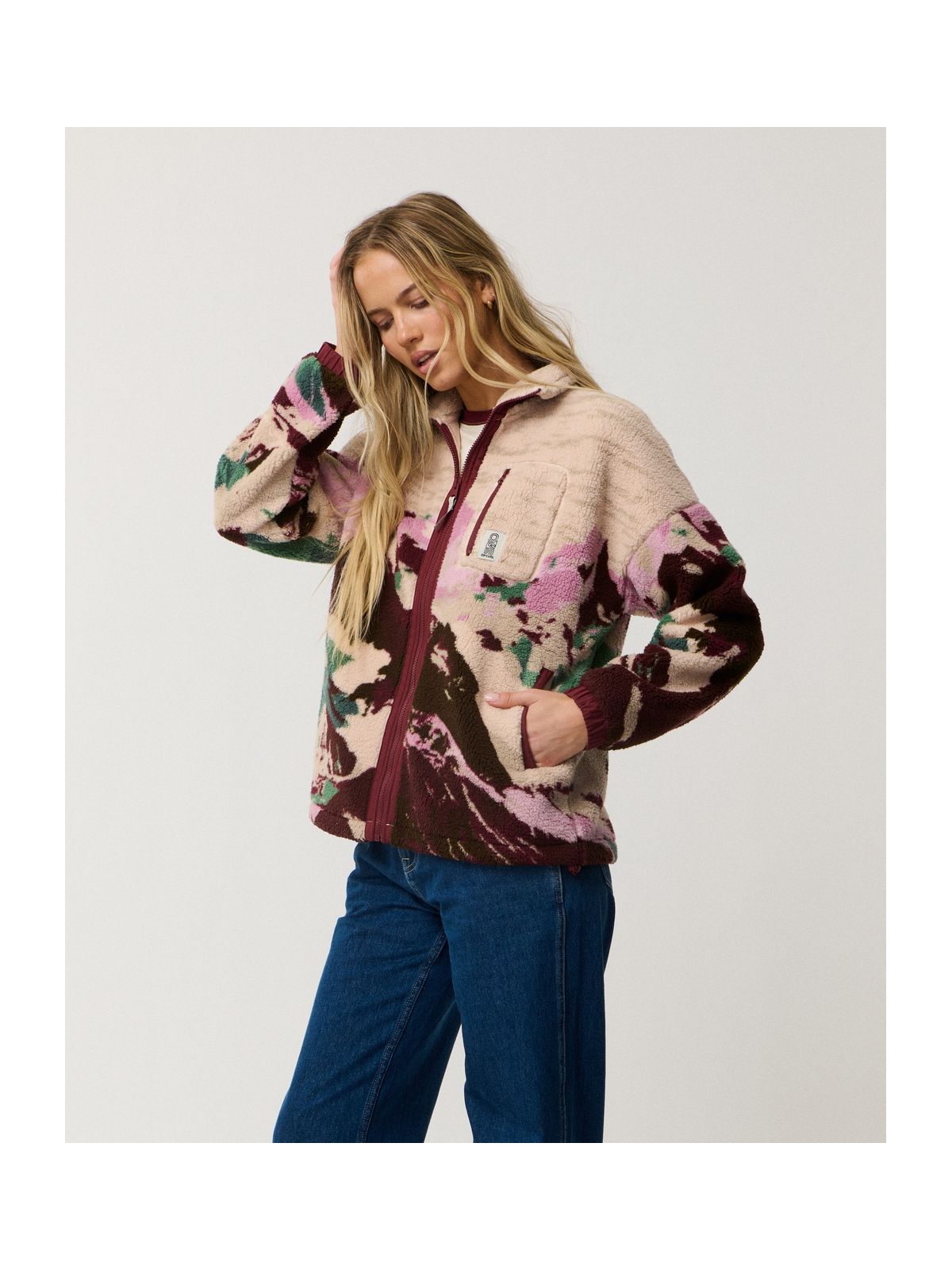 Bluza damska RIP CURL S-Series Bonded Z/T Polar fioletowa