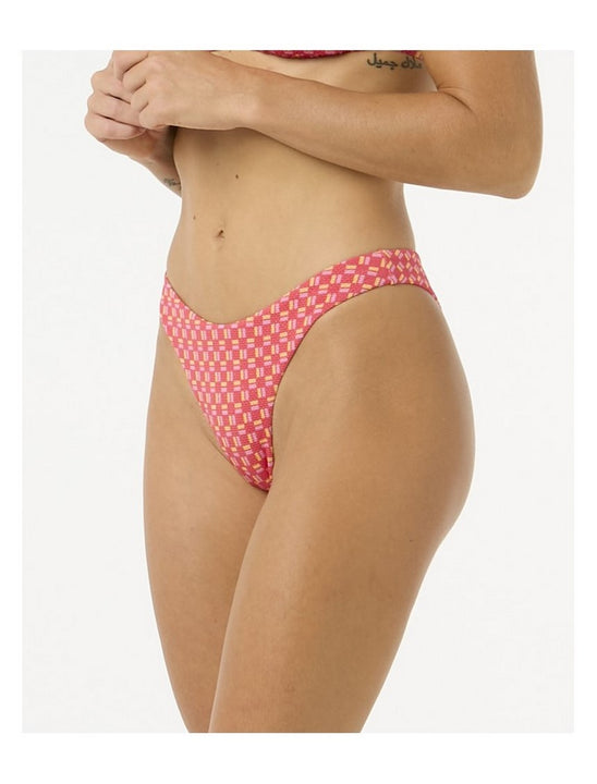 Majtki kąpielowe RIP CURL Shell Cove High Leg Cheeky czerwone
