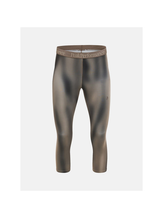 Spodnie termiczne damskie PEAK PERFORMANCE Spirit 3/4 Short Johns AOP Synthetic Baselayer beżowe
