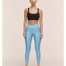 Legginsy treningowe damskie CASALL Overlap High Waist Tights kolor niebieski
