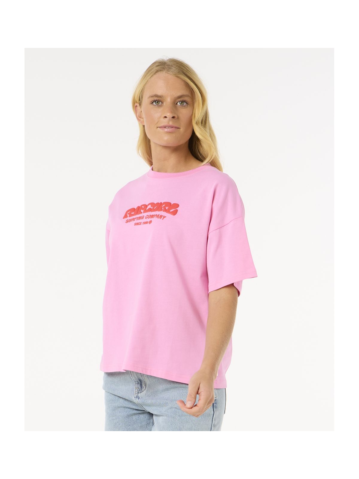 Koszulka damska RIP CURL Surf Puff Relaxed Tee różowa