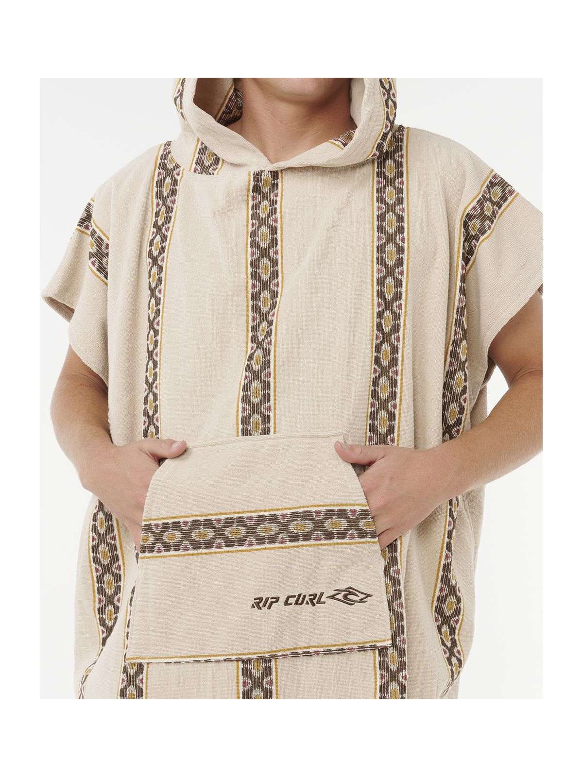 Ponczo męskie RIP CURL Classic Surf Hooded Towel beżowe