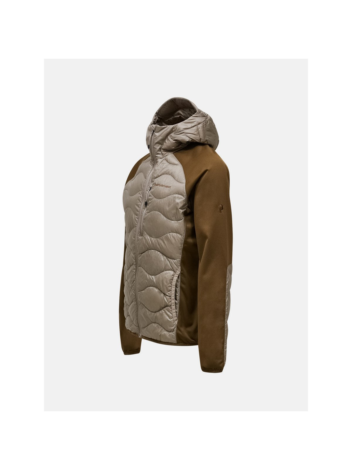 Kurtka puchowa męska PEAK PERFORMANCE Helium Down Hybrid Hood beżowa