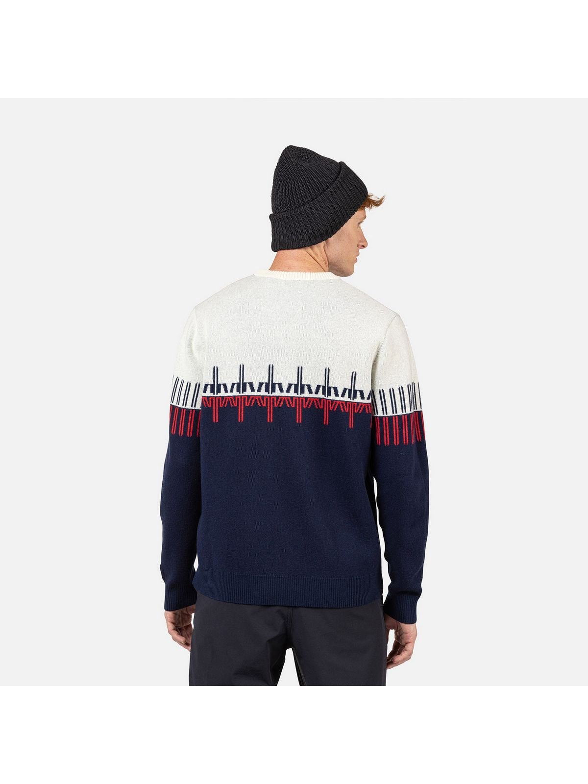 SWETER ROSSIGNOL PATTERNED CN SWEATER granatowy
