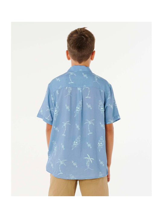 Koszula chłopięca RIP CURL Eternal Shred Ss Shirt-Boy niebieska
