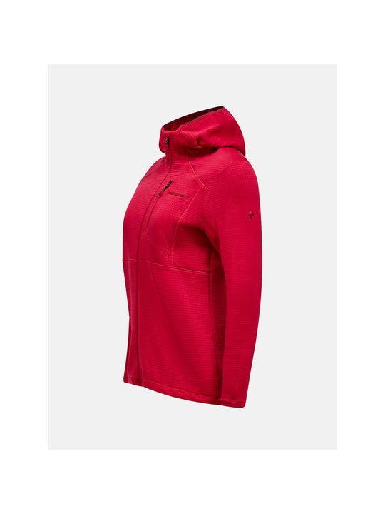 Bluza PEAK PERFORMANCE W Trail Polartec Zip Hood bordowy
