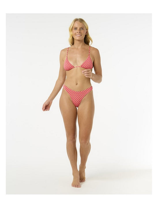 Majtki kąpielowe RIP CURL Shell Cove High Leg Cheeky czerwone
