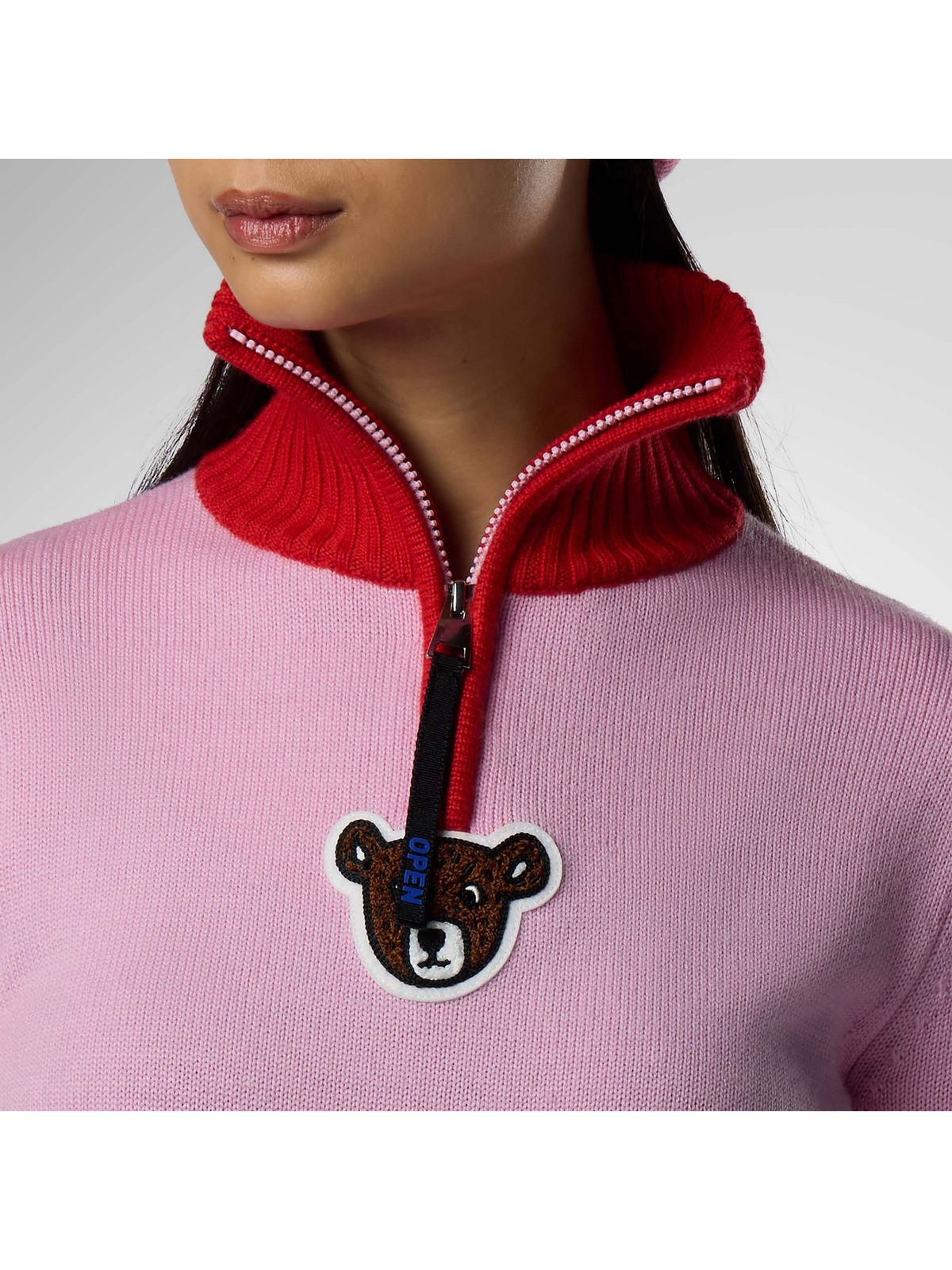 Sweter damski ROSSIGNOL W Jcc Teddy Quarter Zip Sweate rozowy