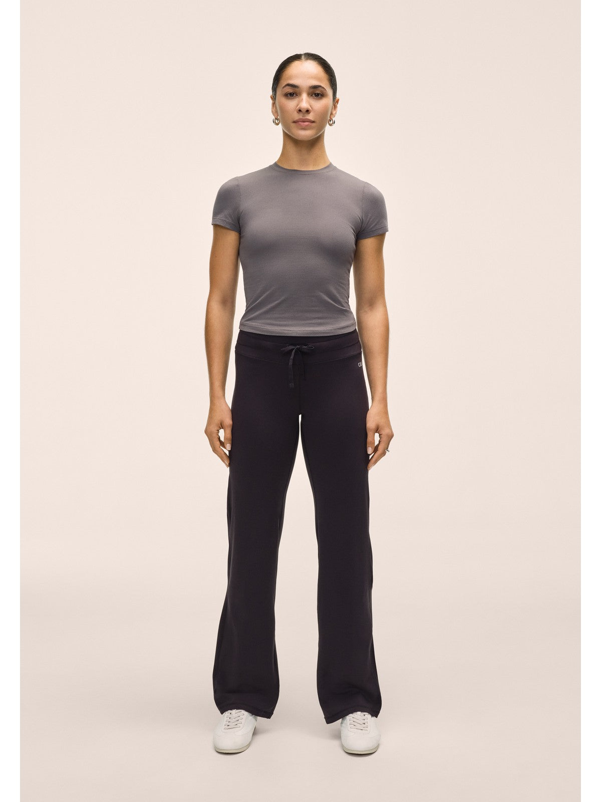 Koszulka treningowa damska CASALL Cotton Blend Slim Tee kolor szary