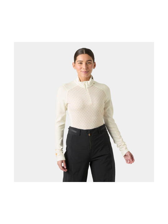 Bielizna termiczna damska HELLY HANSEN W LIFA MERINO MIDW GRA 1/2 ZIP biała

