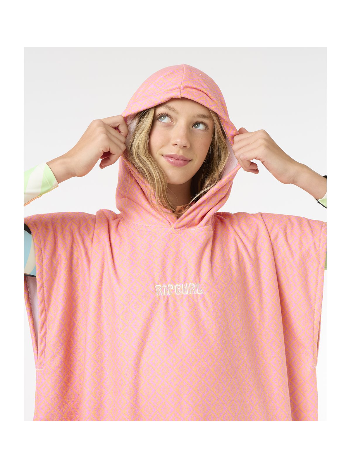 Ponczo RIP CURL Mixed Hooded Towel-Girl pomarańczowy