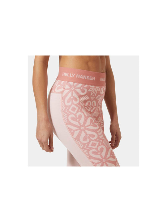 Spodnie damskie HELLY HANSEN W Lifa Merino Midweight Graphic Pant kolor różowy
