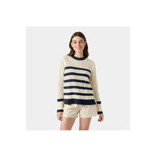 Sweter Damski Z granatowymi Pasami HELLY HANSEN W Salt Knit Sweater Kremowy
