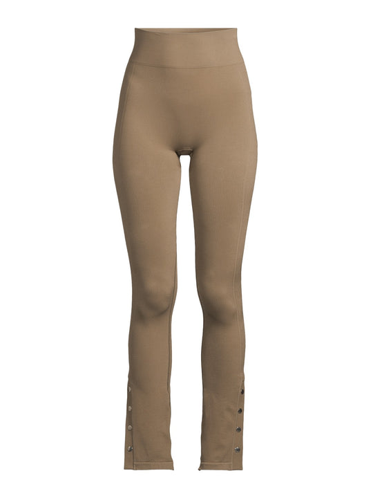 Spodnie damskie CASALL Seamless Rib Slit Pants kolor zielony
