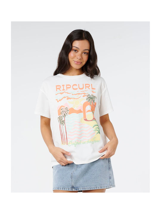 Koszulka damska RIP CURL Half Moon Bay Relaxed Tee beżowa
