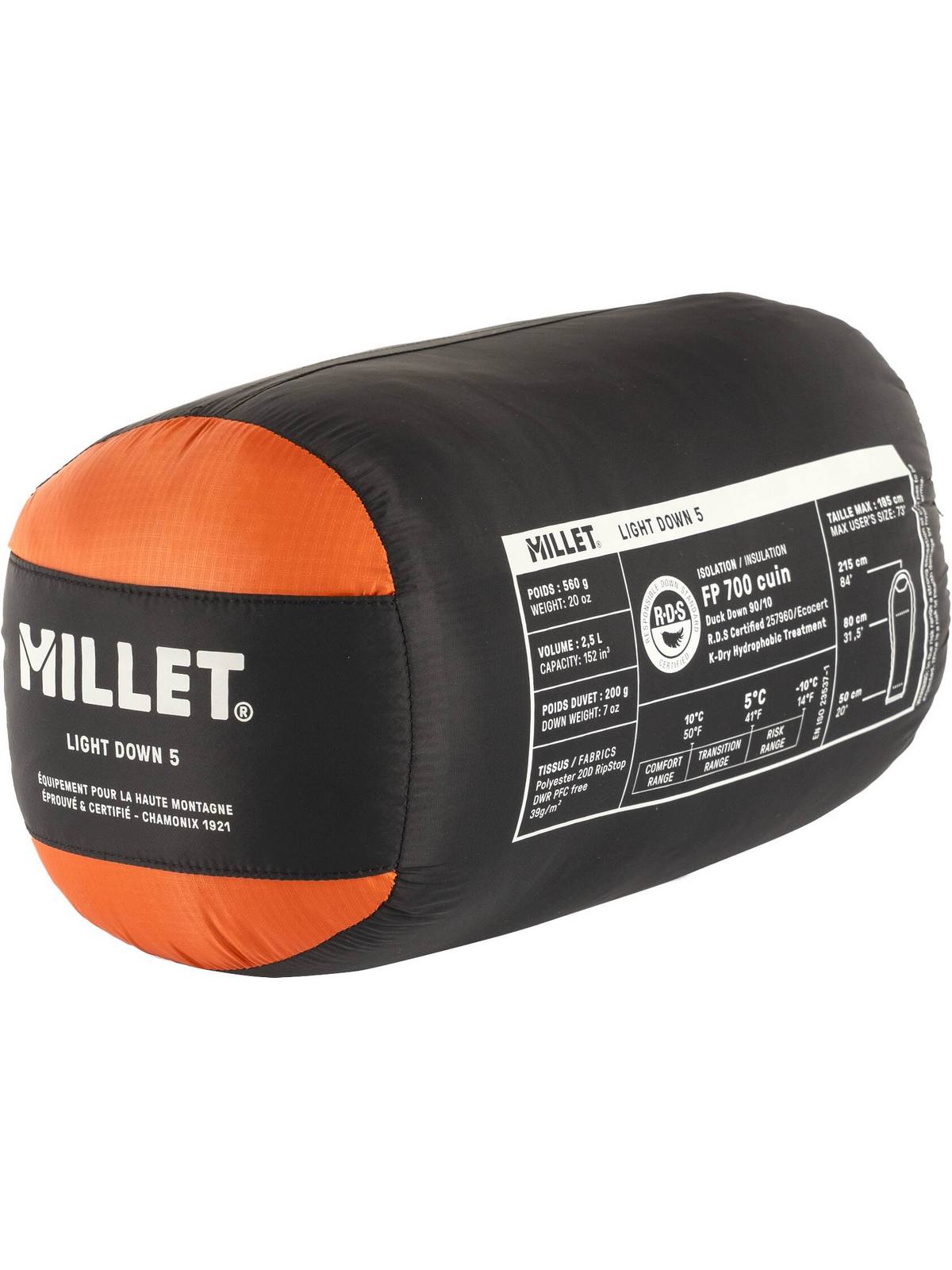 Śpiwór MILLET Light Down 5 Pomarańczowy