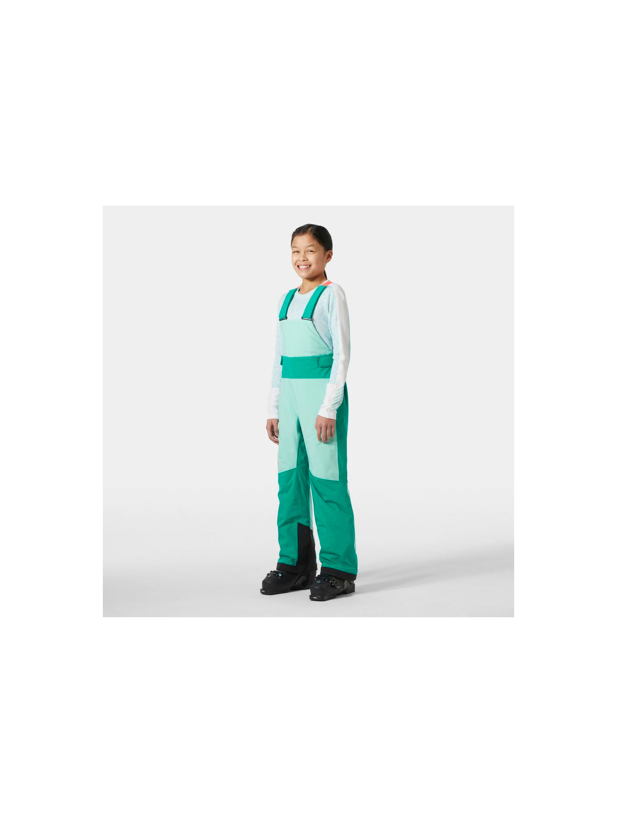 Spodnie narciarskie dziecięce HELLY HANSEN Jr Girl Stellar Bib Pant kolor zielony