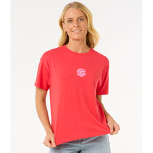 Koszulka damska RIP CURL Icons Of Surf Relaxed Tee czerwona

