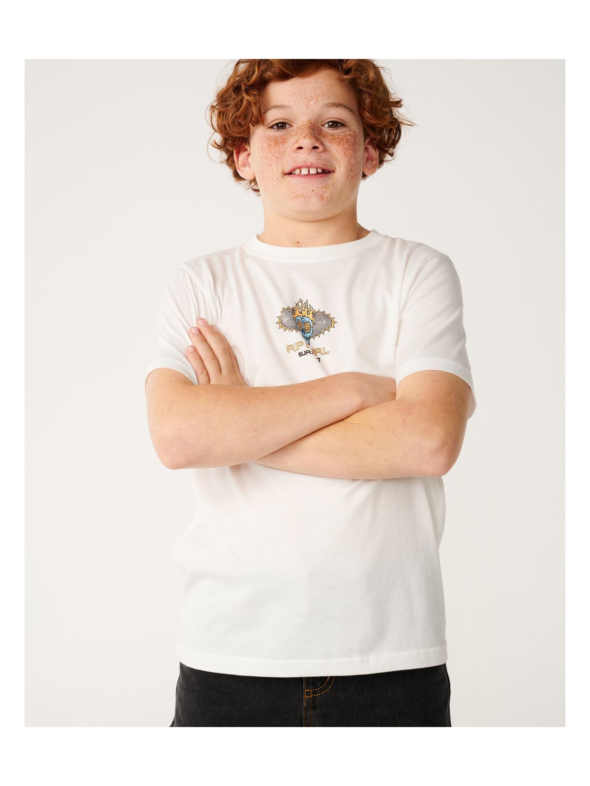 Koszulka juniorska RIP CURL New Cosmic Skull-Boy biała