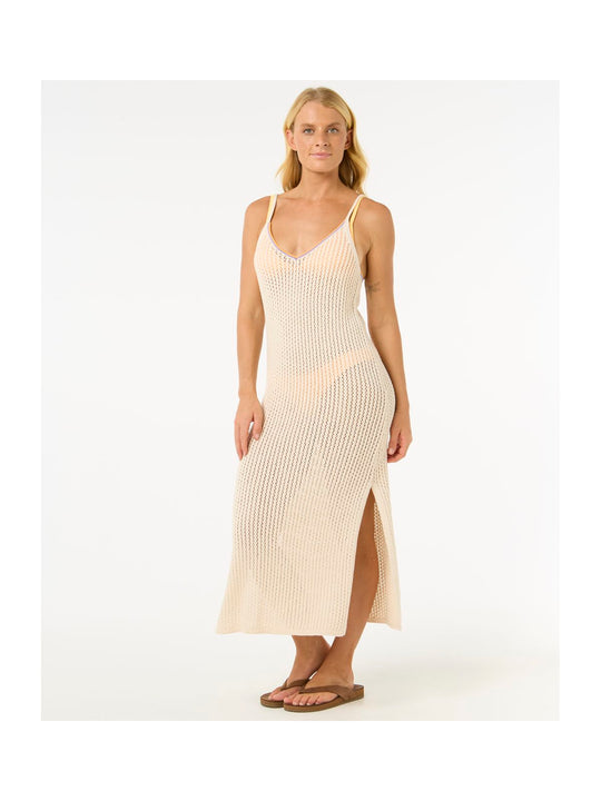 Sukienka RIP CURL Cala Vadella Crochet Dress biały
