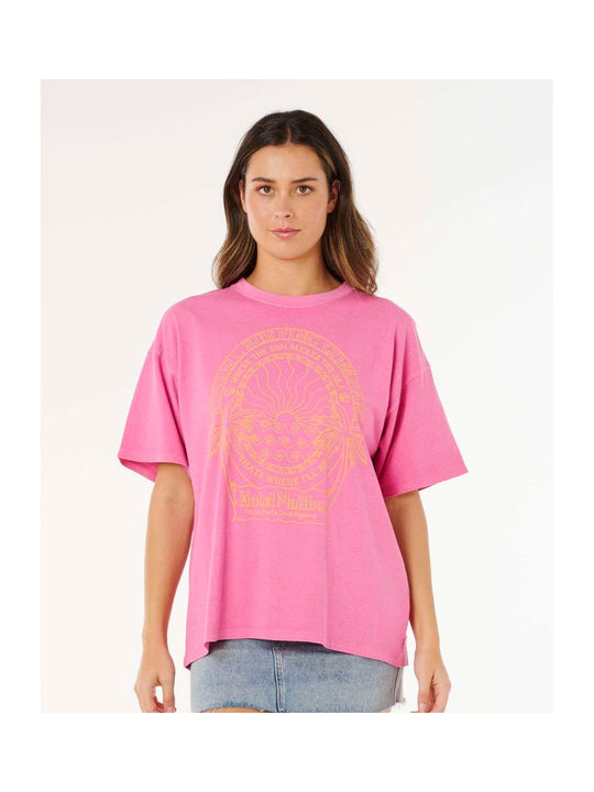Koszulka damska RIP CURL Hotel Malibu Heritage Tee różowa
