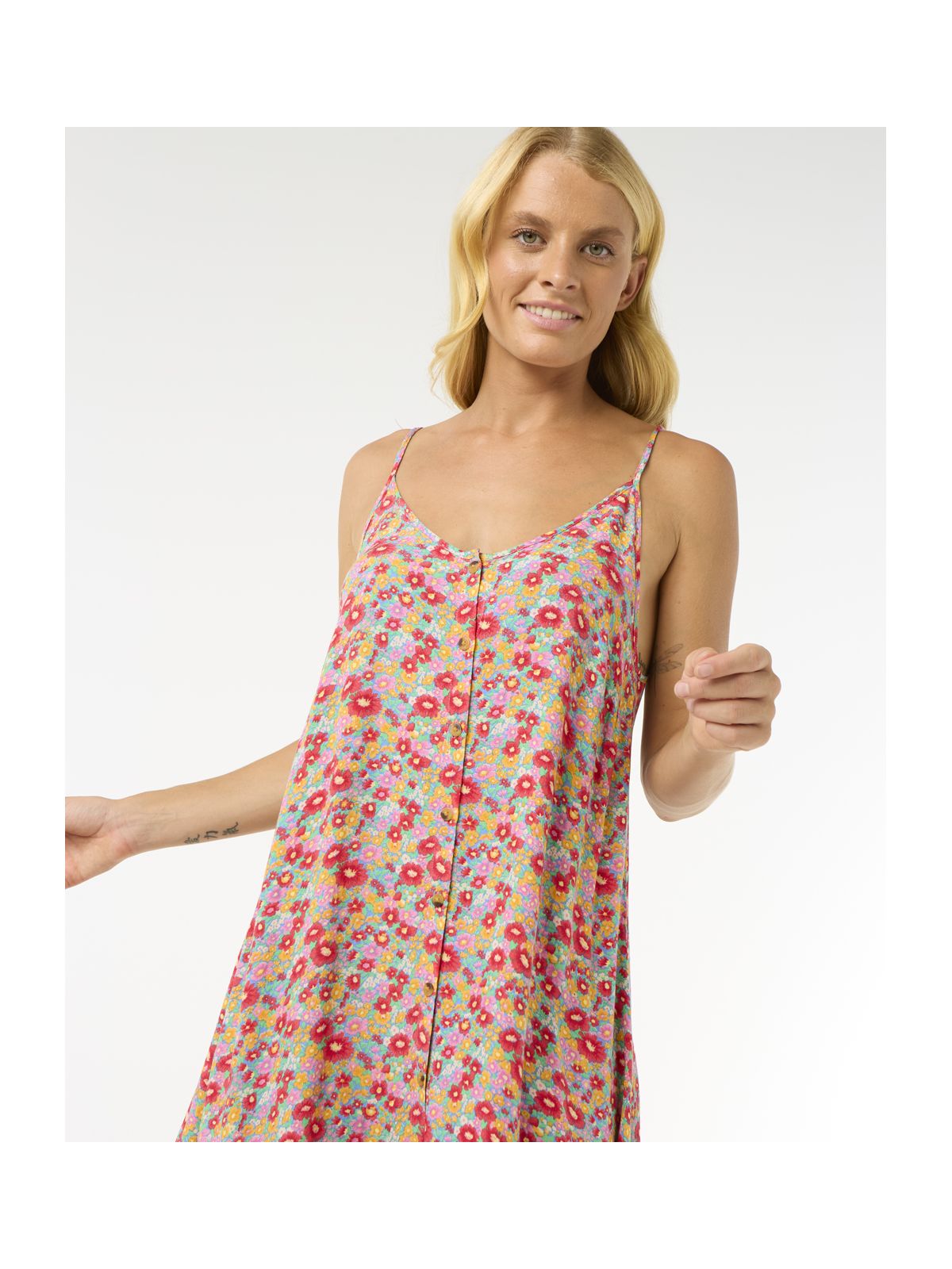 Sukienka RIP CURL Las Dalias Ditsy Cover Up niebieski