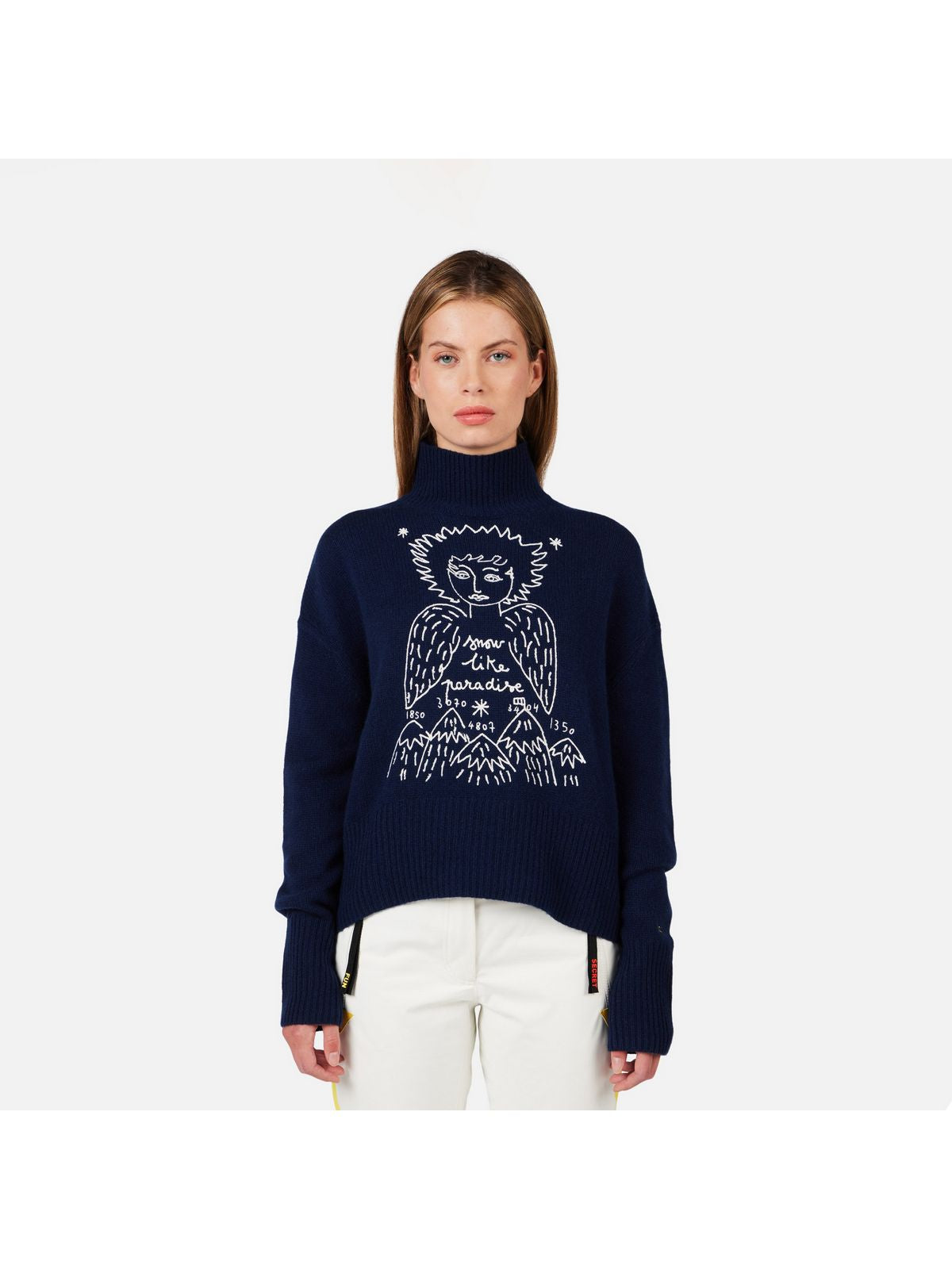 Sweter damski ROSSIGNOL W JCC SNOW ANGELS PULL niebieski