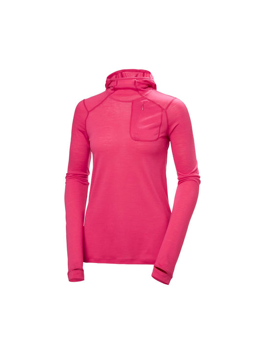Bielizna termiczna damska HELLY HANSEN W HH DURAWOOL GUIDE HOODIE różowa
