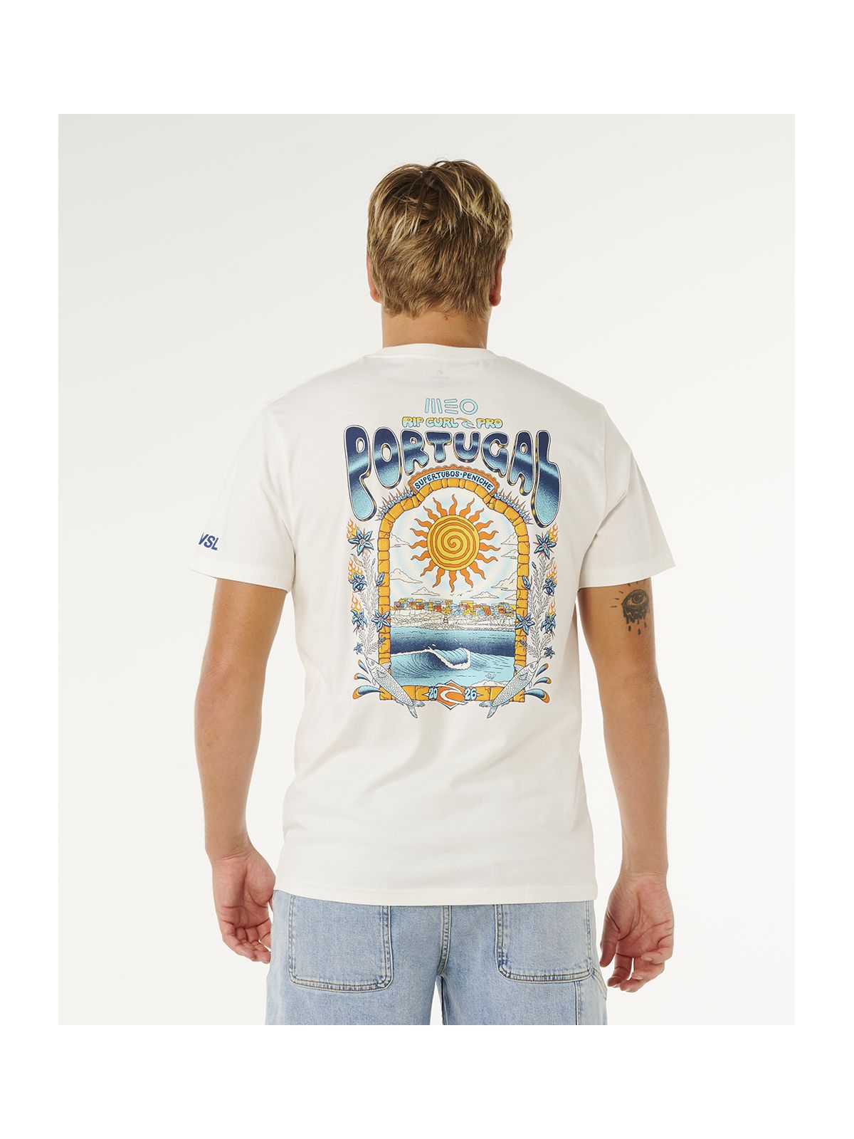 Koszulka męska RIP CURL Meo Peniche Pro 26 Event Tee biała